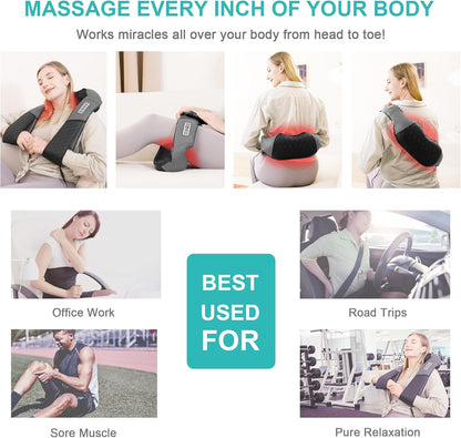 Shiatsu Back Massage with Heat, Deep Tissue Pain Relief