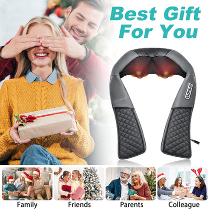 Shiatsu Back Massage with Heat, Deep Tissue Pain Relief